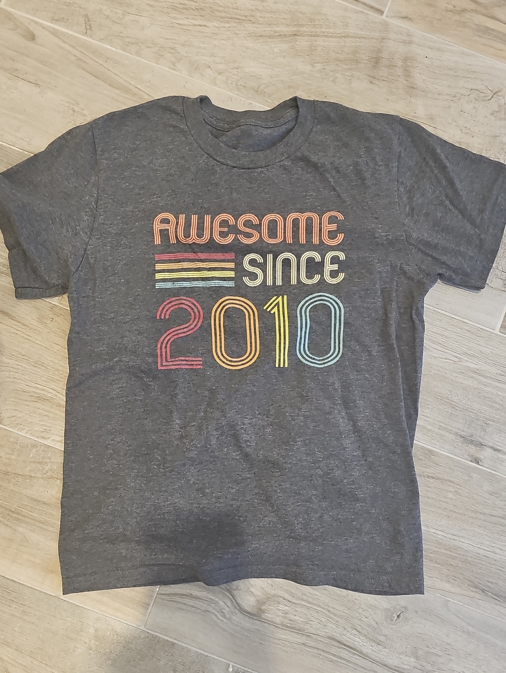 Kids 'Awesome Since 2010' Graphic Tee - Gray